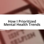 How I Prioritized Mental Health Trends